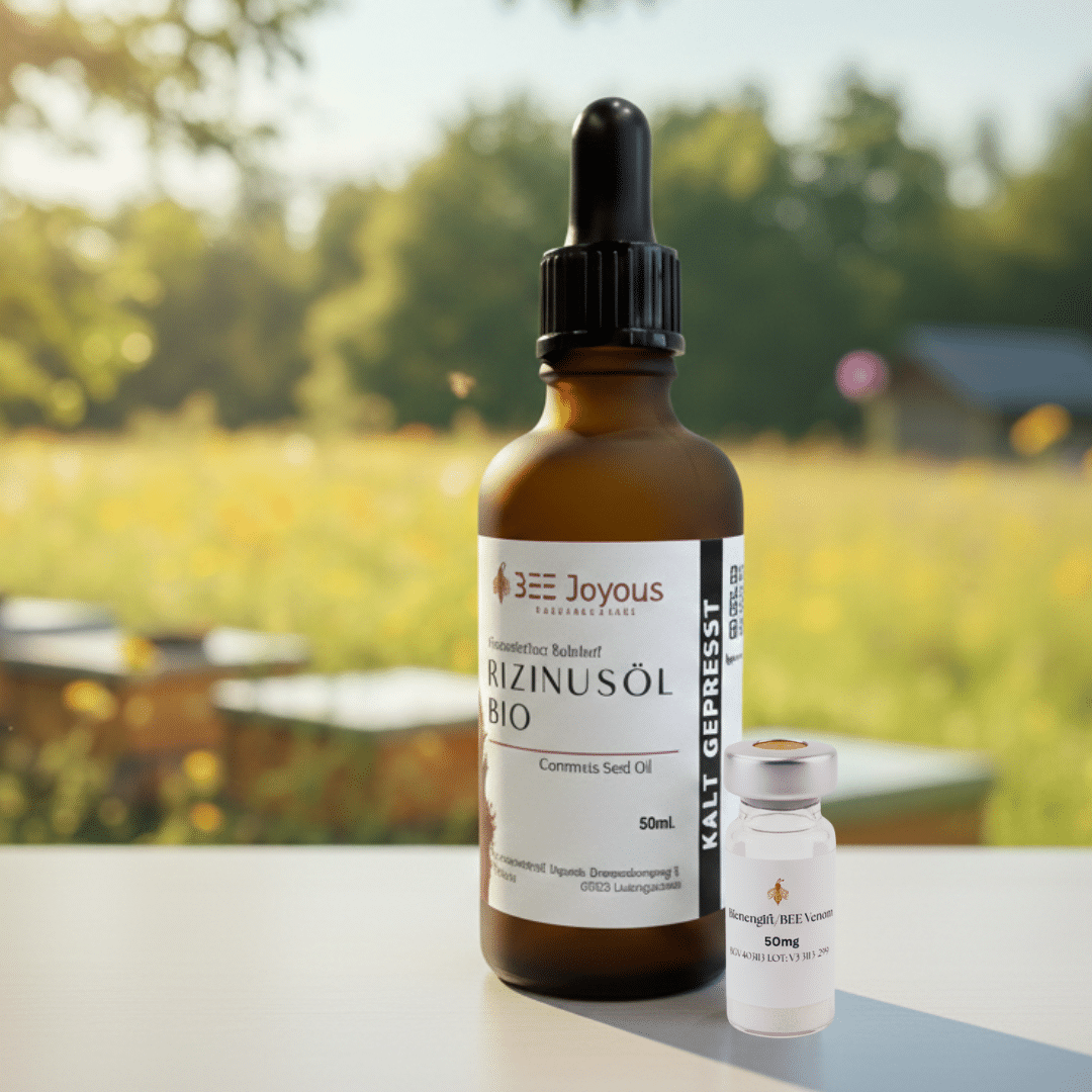 Set aus Bienengift (50mg) und Bio Rizinusöl (50ml)