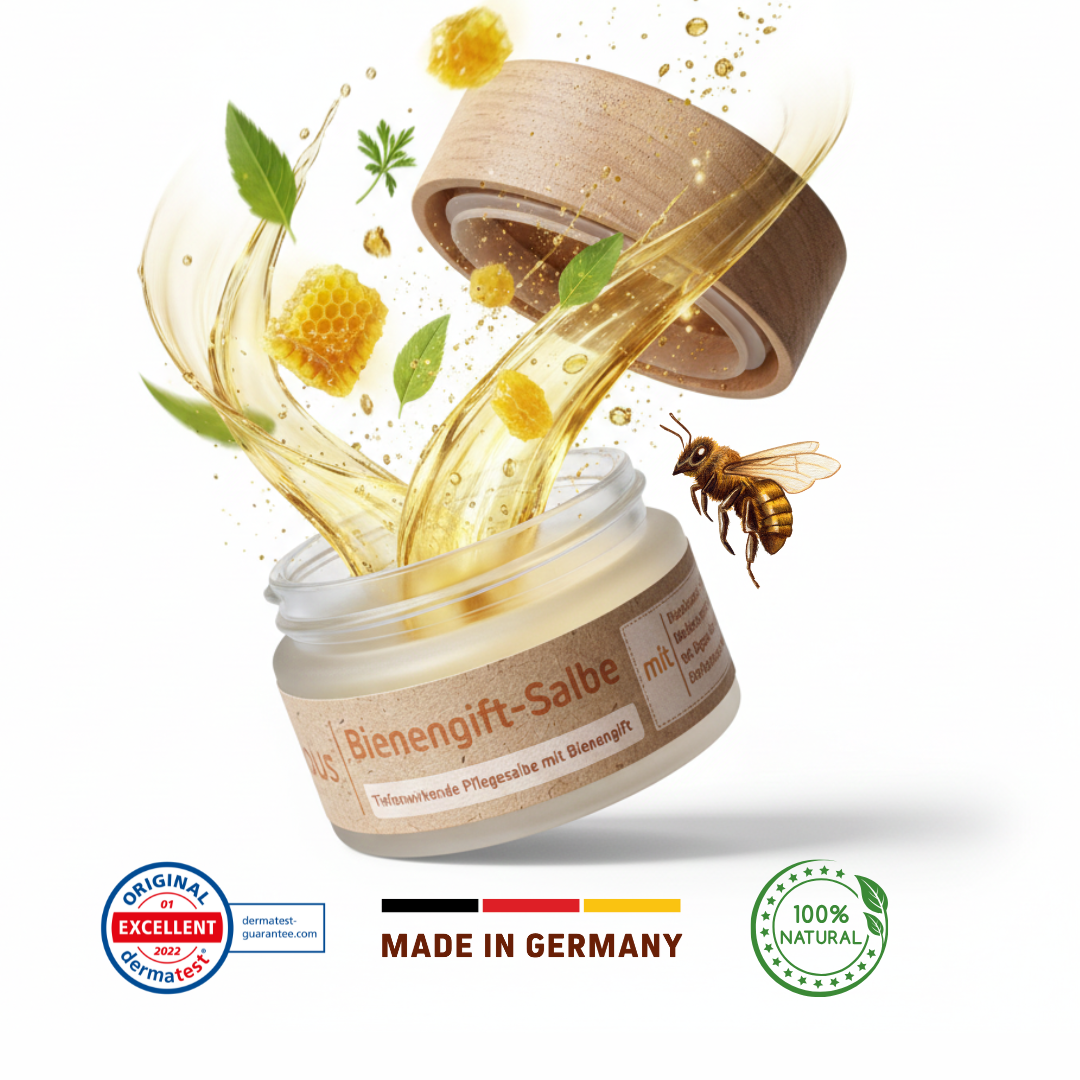 Bienengiftsalbe von Bee Joyous im Glastiegel, wasserfrei, 30 ml
